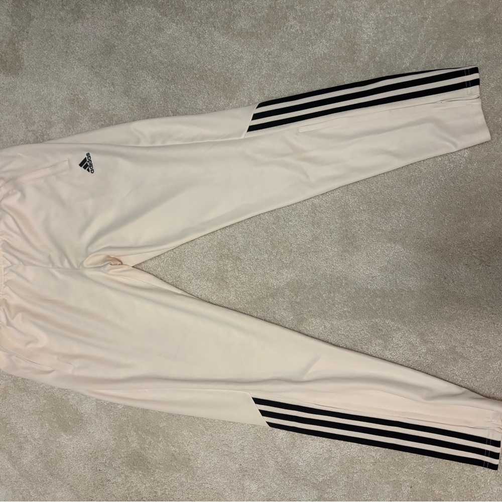Adidas Off-White Pants with Black Logo